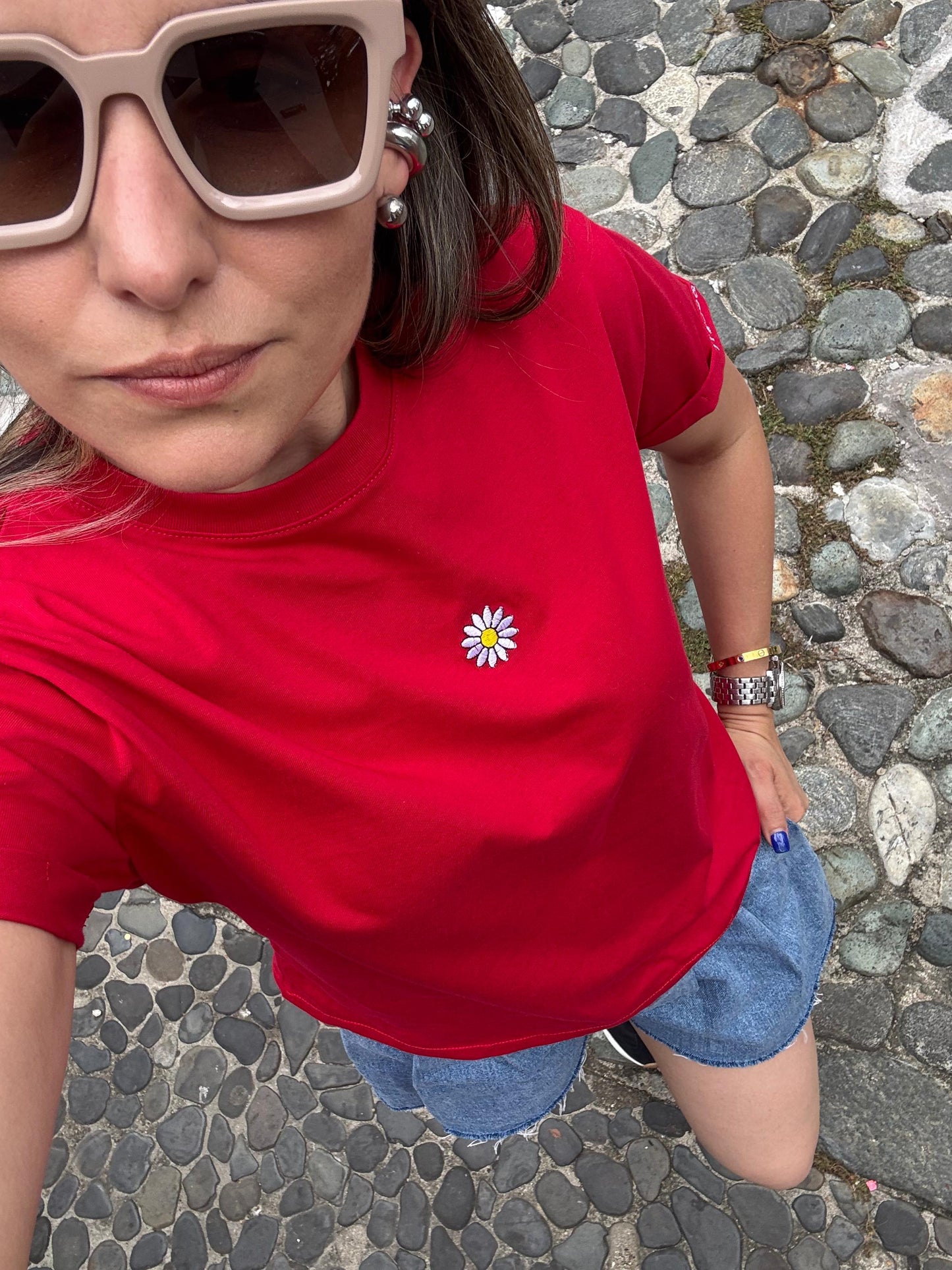 CAMISETA BORDADA A MAQUINA MARGARITA