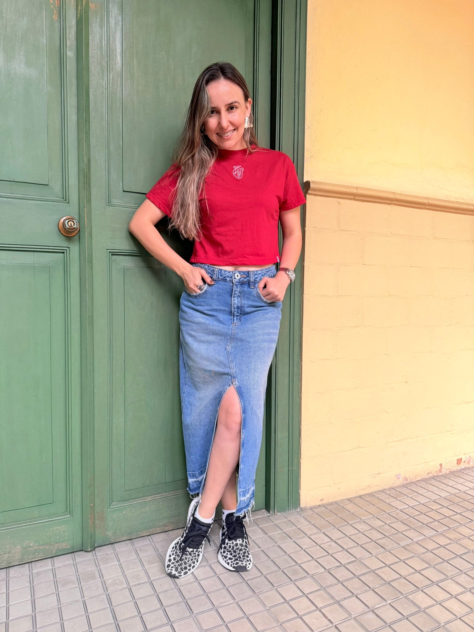 CAMISETA CROP CORAZON ANATÓMICO