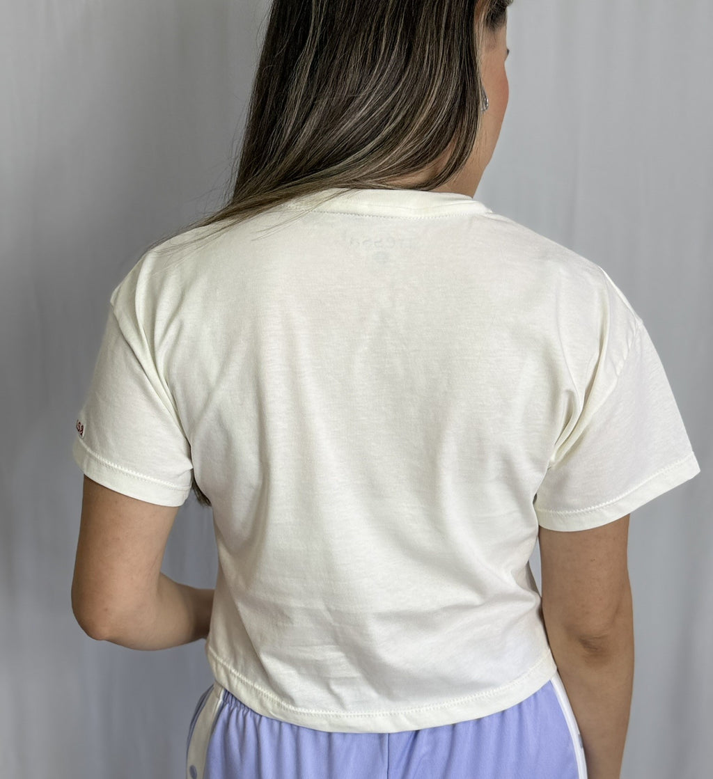 CAMISETA TIPO CROP TACONES