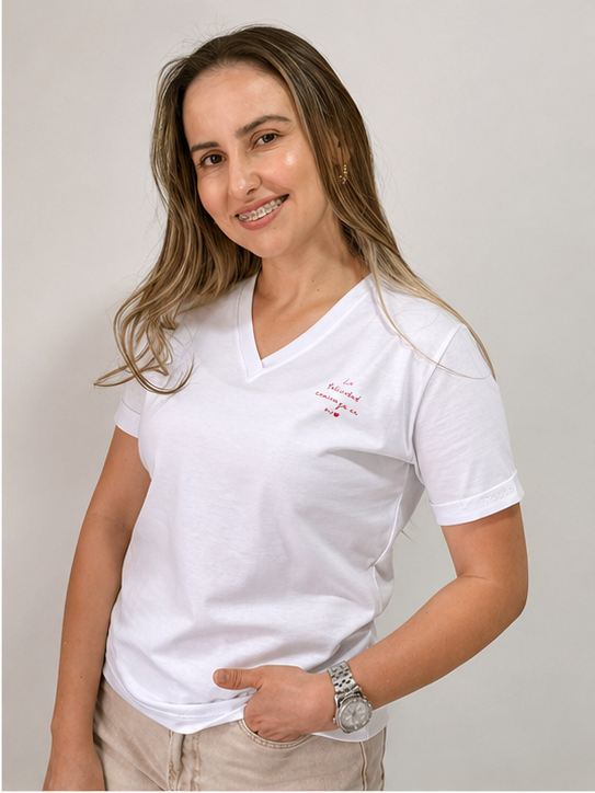 CAMISETA LA FELICIDAD COMIENZA EN MI