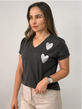 CAMISETA CORAZONES EN PEDRERÍA