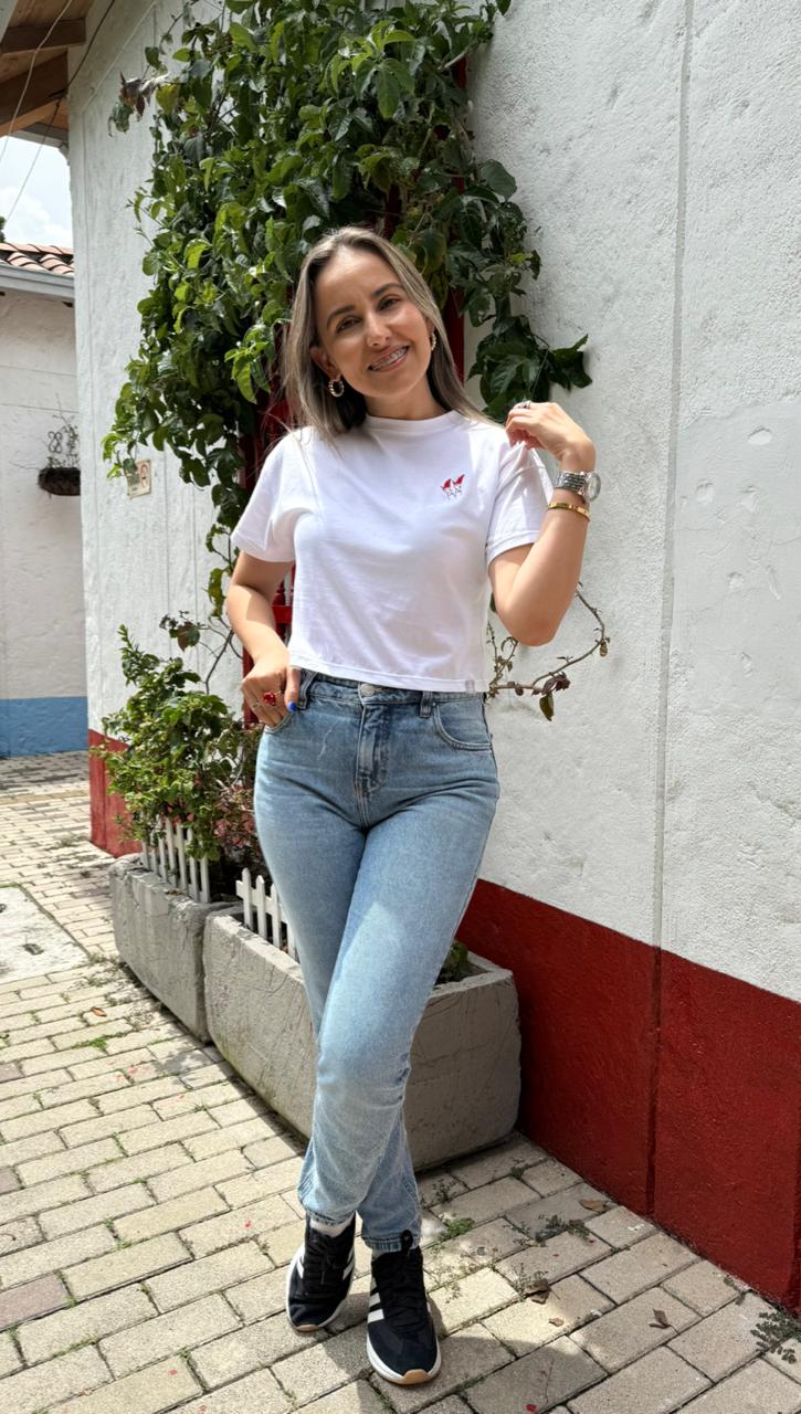 CAMISETA TIPO CROP TACONES