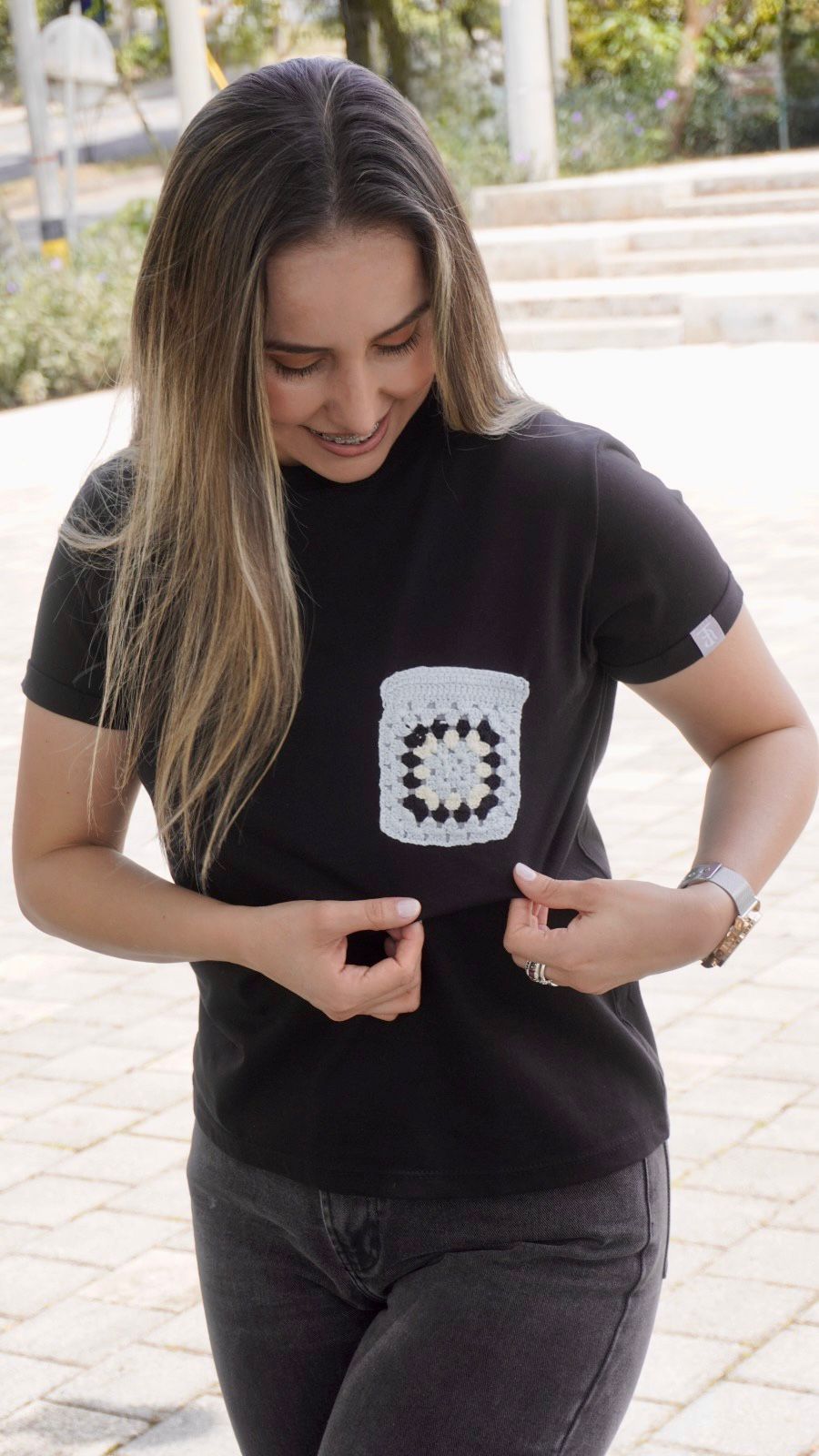 CAMISETA BOLSILLO CROCHET
