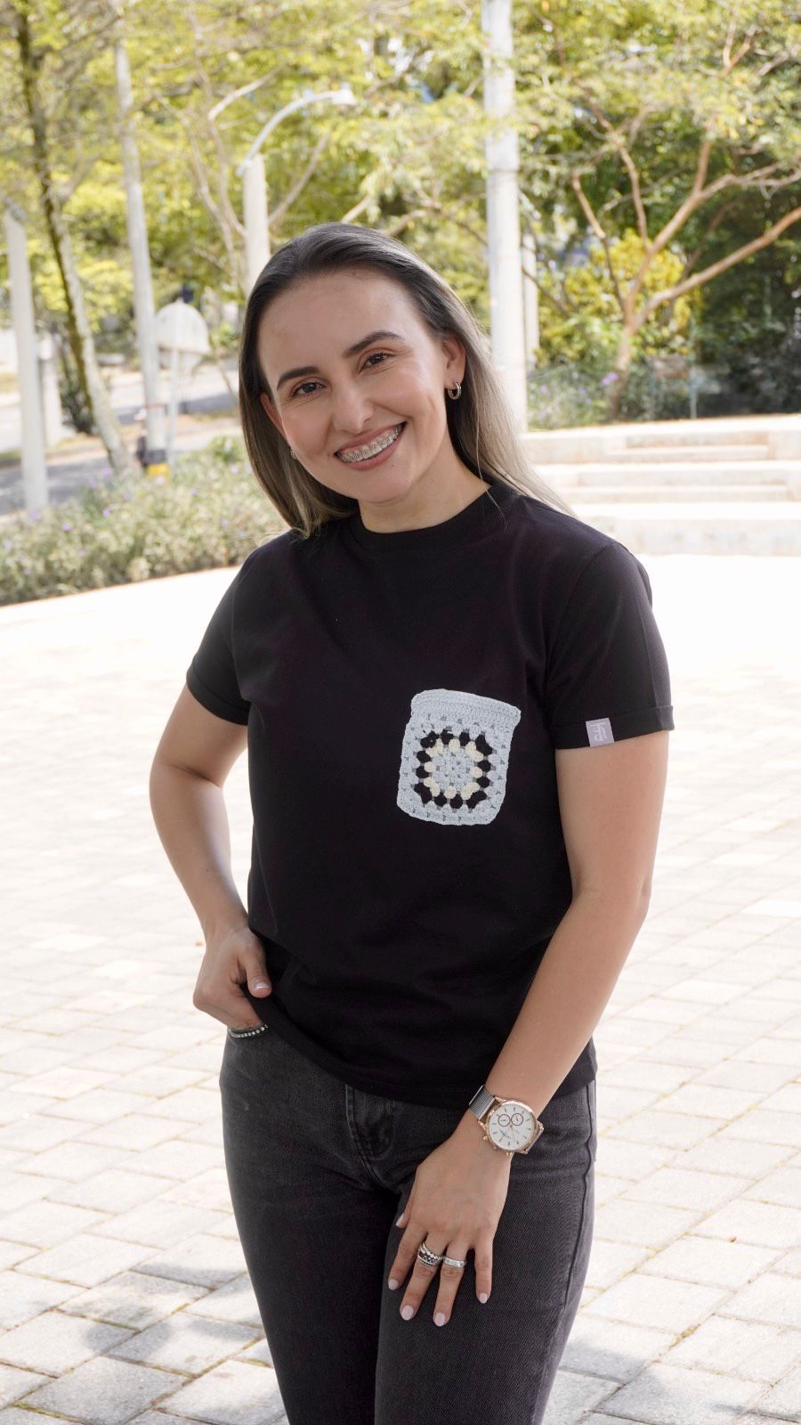 CAMISETA BOLSILLO CROCHET
